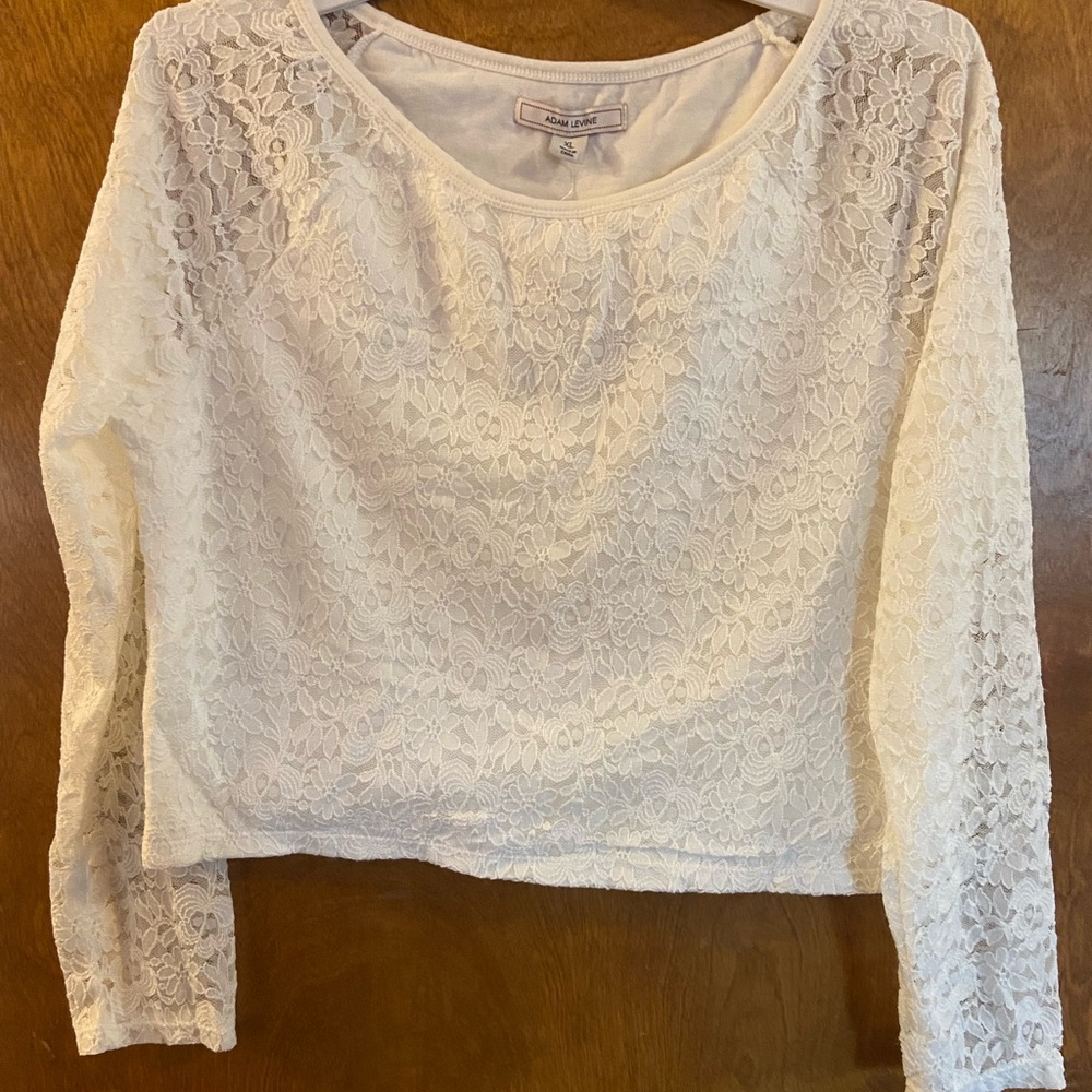 Elegant Lace Long Sleeve White Top
